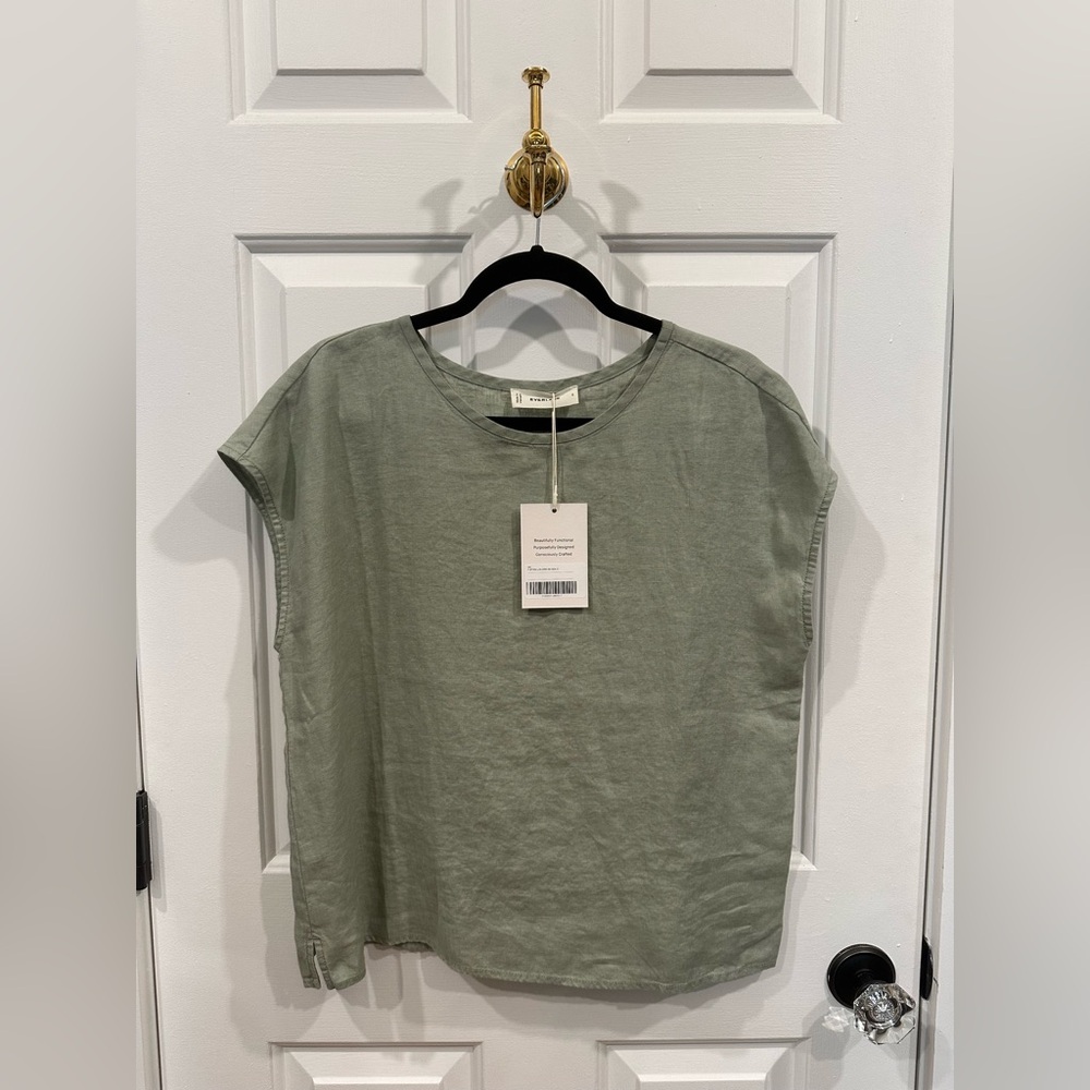 Everlane Sage Linen Crew Neck Top NWT
